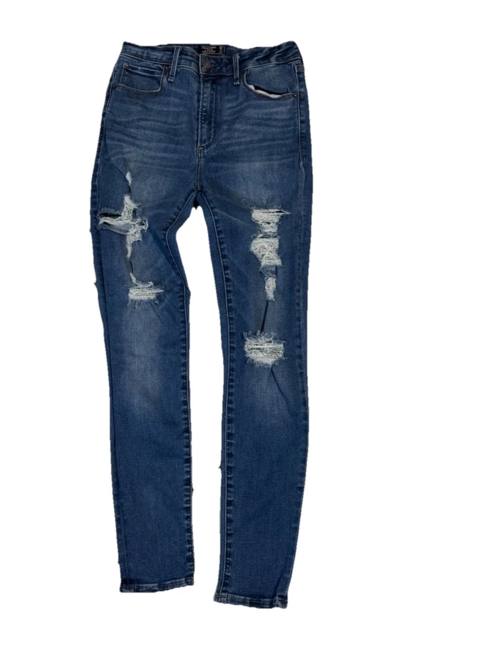 Abercrombie & Fitch Dark Blue Distressed Skinny Jeans 26/2s